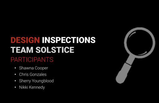 TEAM SOLSTICE DESIGN INSPECTIONS